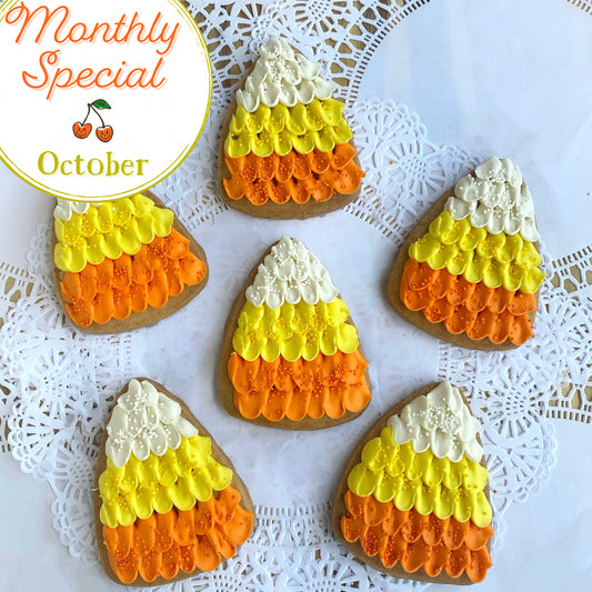 Iced Candy Corn Butter Cookies : October Special