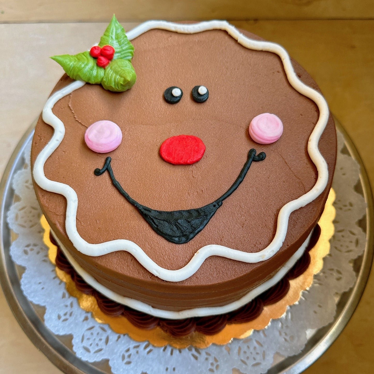 Happy Holly Decorated Cake (Dec Only)
