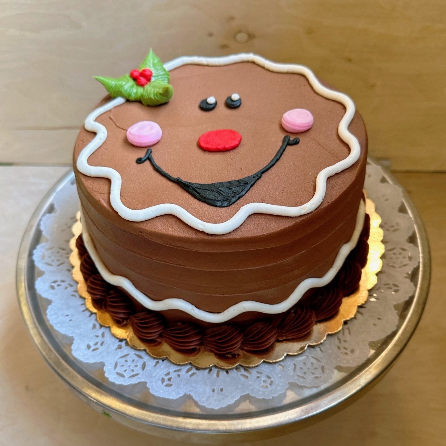 Happy Holly Decorated Cake (Dec Only)