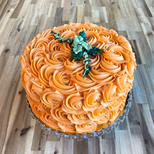 Pumpkin Rosette- Decorated Cake (Nov Only)